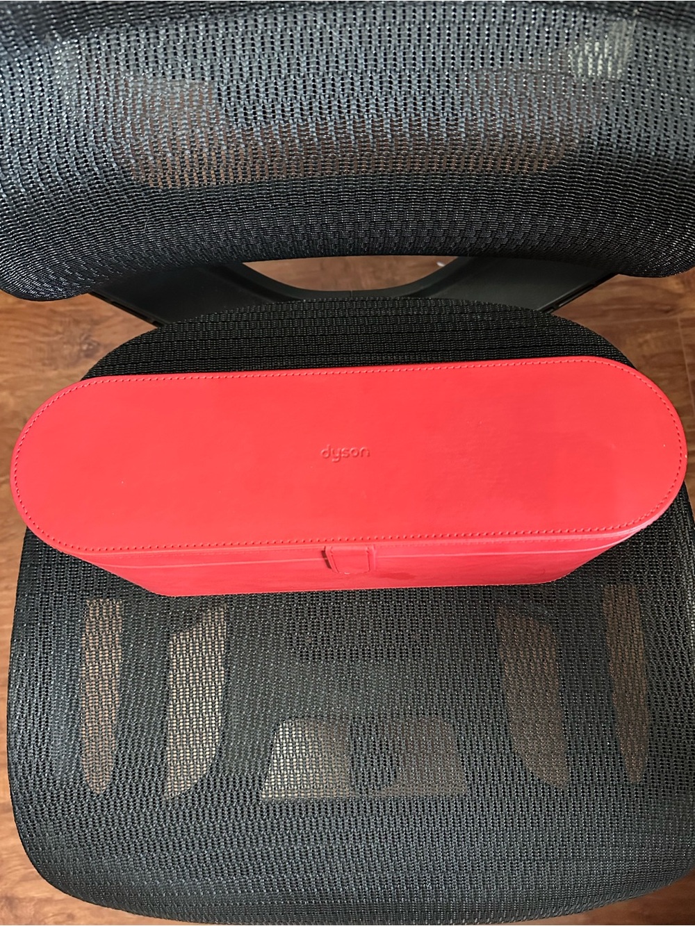 Authentic Dyson Supersonic Red Leather Presentation Case ONLY - Good Condition